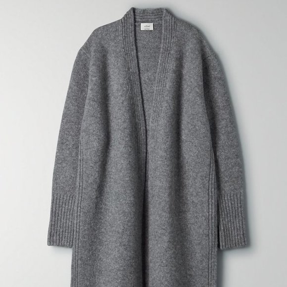 Wilfred Manteo Cardigan Maxi Grey Wool - Picture 1 of 7